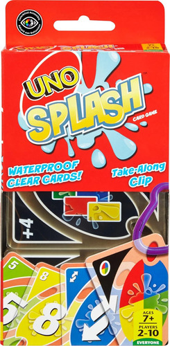 Jogo De Cartas Uno Splash Da Mattel Games Para Acampar Ao