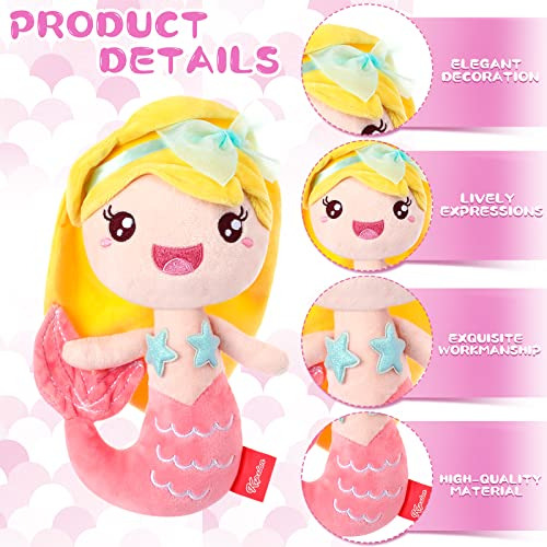 Civaner 4 Piezas 7.8 Peluche De Sirena Juguetes De Peluche