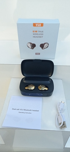 Imagen 6 de 7 de Audífonos Inalámbricos C10 Waterproof + Power Bank+mic Gold
