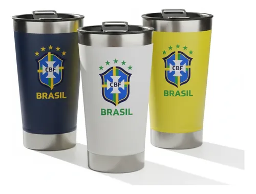Copo Térmico Logo Brasil DTF 473ml — Aço Inox Durável