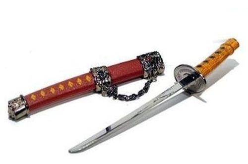 Mini Espada Decorativa Katana Com Bainha + Base - 16cm