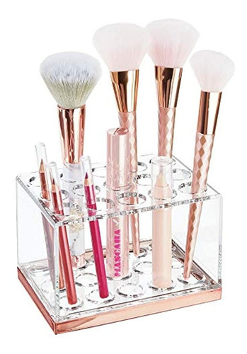 Mdesign Organizador De Plástico Para Brochas De Maquillaje C