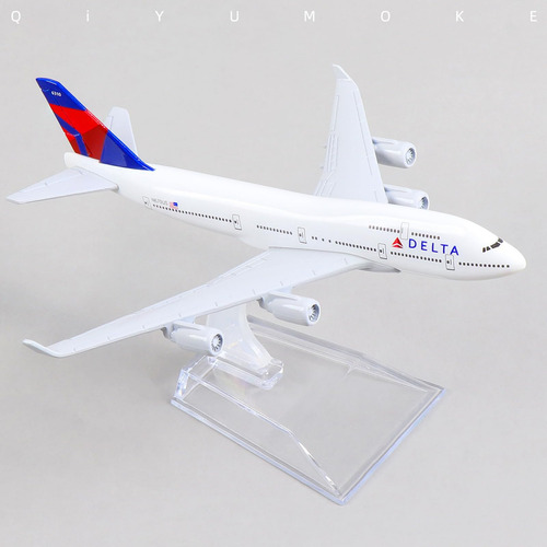 Modelo Avión Boeing 747 Qiyumoke 1/400 Metal Con Soporte