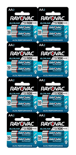 Pilha Rayovac Alcalina Aa 8 Embalagens Com 2 Unidades