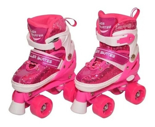 Patines Patin 4 Ruedas Lentejuelas Extensible Bota Zapatilla