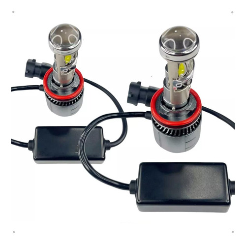 Par Lampada Led Projetor H4 Mini Canhao 6000k 9000lm 12v 24v
