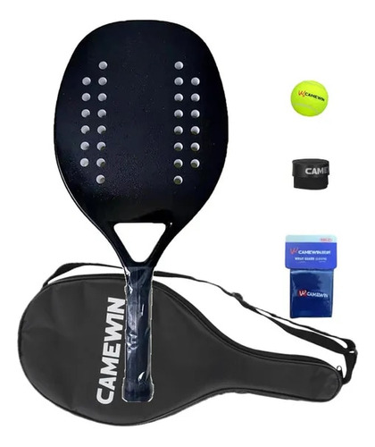 Raquete de tênis de praia de fibra de carbono Camewin Ultra CA, cor preta