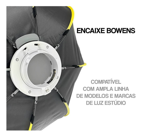Soft Box 65cm Octa Com Grid Greika Bowens + Suporte Flash