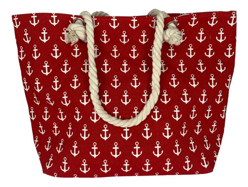 Bolsa De Praia E Piscina Elegante - Vermelho Ancora