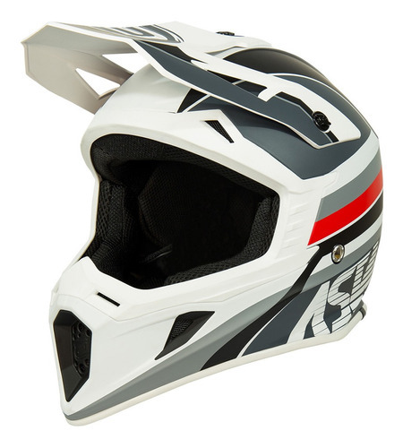 Capacete Asw Core Torn Trilha Motocross Enduro Velocross Cor Branco - Cinza Tamanho do capacete 58