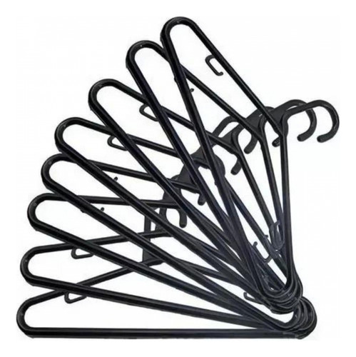 Cabides Airtinplast Cabide Reforçado 8mm Kit De 10 Unidades Cor Preto