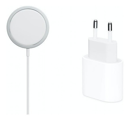 Imagen 2 de 7 de Cargador Inalámbrico Magsafe iPhone + Adaptador Apple 20w