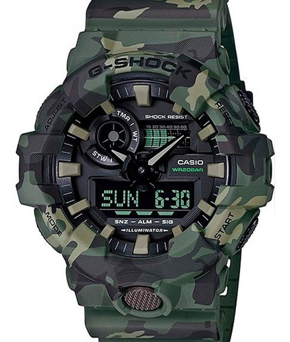 Relógio Casio Masculino G-shock Camuflado Ga-700cm-3adr