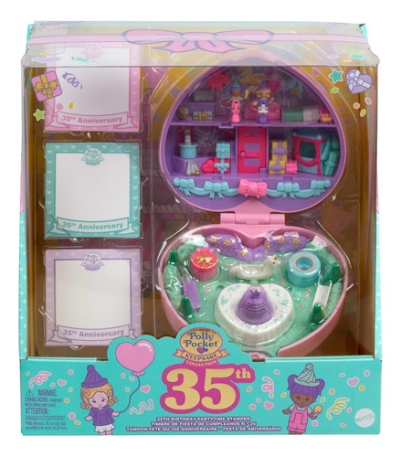 Polly Pocket Set De Juego Compacto Fiesta De Cumpleaños.