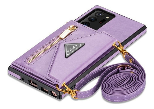 A Funda De Teléfono Con Cremallera Y Cordón For Samsung