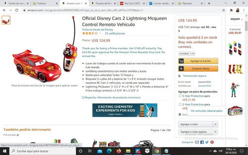 Carro De Cars Original Disney A Control Remoto 100% Funciona