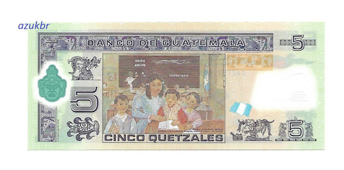 * Guatemala - 5 Quetzales -2010 - Polimero - P.122a - Fe *