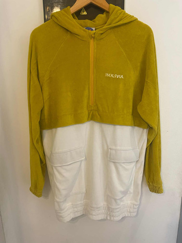 Bolivia Buzo Plush Amarillo Blanco Talle M Nuevo Hoodie