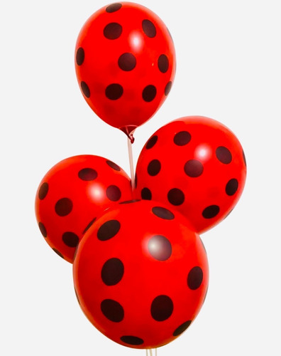 50 Globos  9 De Látex  Para Lady Bug