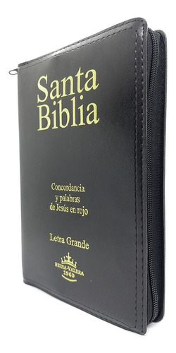 Biblia Reina Valera 1960 Con Cierre Y Letra Grande - Negro