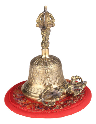 Campana De Mano De Bronce Budista Tibetano Con Campana Para