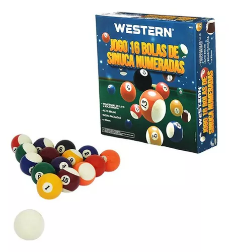 Jogo Bolas De Bilhar Sinuca Numeradas 50Mm Snooker