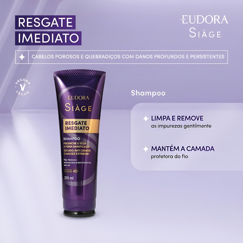 Shampoo Resgate Imediato Eudora Siàge 250ml