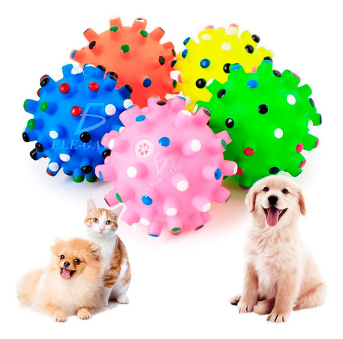 Juguete Pelota Textura Masticable Chirriante Mascotas Colores Ele-Gate