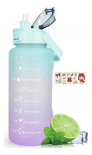 Botella De Agua Motivacional 2 Litros Con Stickers