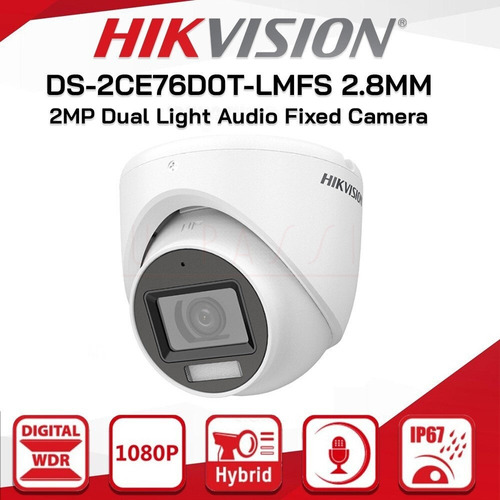 Camara Hikvision Analoga 2mp 2.8mm Luz Dual Mini Domo Jwk