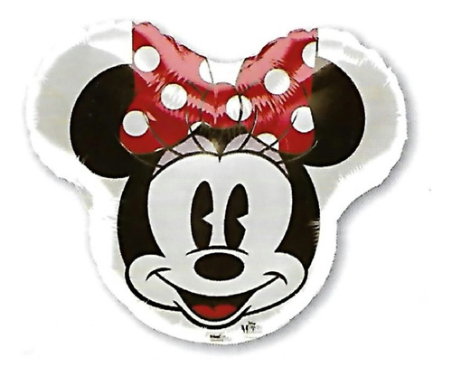 Globo Minnie Mouse Cabeza Retro Moño Rojo Met Grande 24in