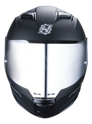 Capacete Hax Force Preto/Prata XL Fechado Prateado Tamanho XL Extra Grande