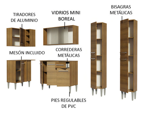 Armario Esquinero Completo 293cm Emilly Music Madesa 02 Color Marrón