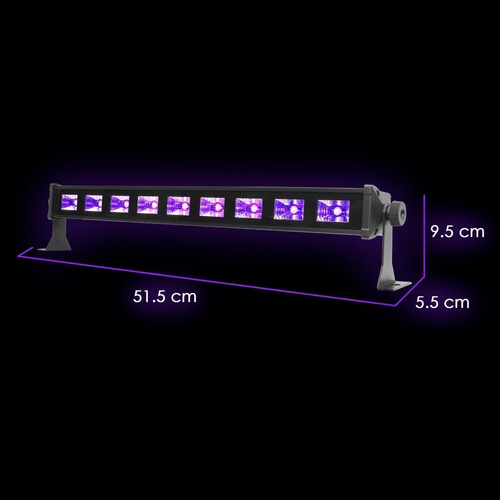 Imagen 3 de 4 de Steelpro - Barra Led 9 X 5 Watts - Gama De Colores Uv