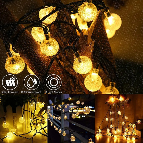 Guirnalda De Luces Led 5m Exterior 20 Focos Jardín Navidad