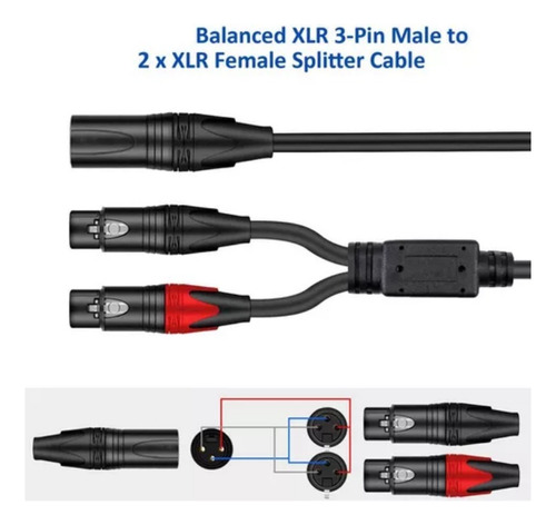 Cable Divisor En Y De Xlr A Xlr Balanceado De Xlr Hembra A D