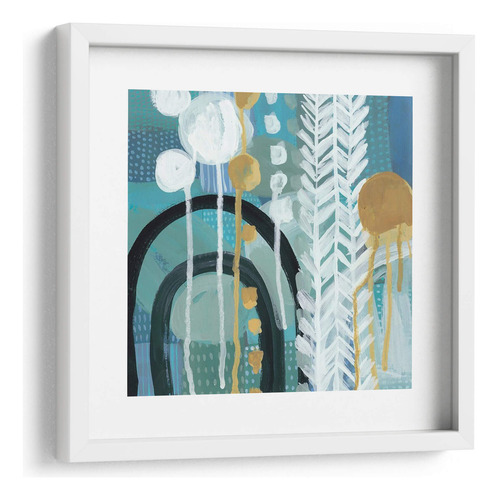 Cuadro Enmarcado Blanco Con Marialuisa Ocean Garden Ii 30x30