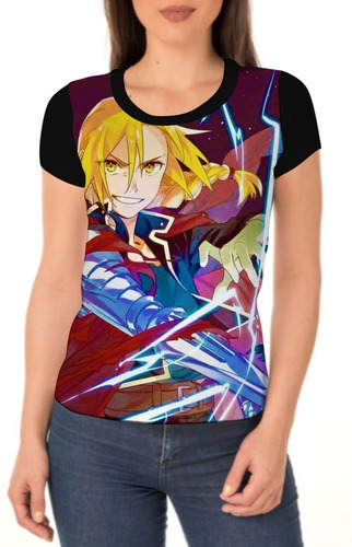 Camiseta/camisa Feminina Edward Elric - Anime Full Metal 