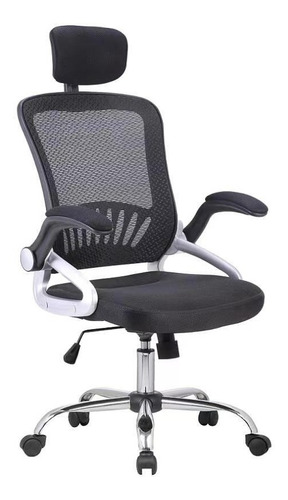 Silla de escritorio NCH AF-C7307 ergonómica  negra con tapizado de mesh y marathon