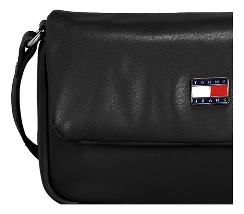 Bolsa Para Mujer Aw0aw16978 Con Asa Ajustable Tommy Hilfiger Acabado de los herrajes Metal Color Negro Correa de hombro Negro Diseño de la tela Lisa