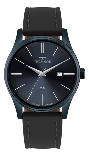 Relógio Technos Masculino Steel Azul - 2115ubv/0a Preto