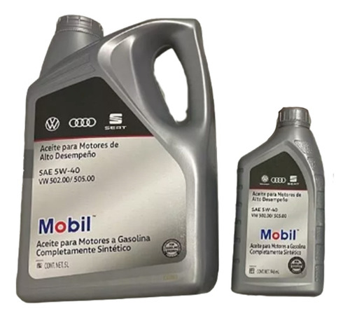  6 Lts Aceite Mobil Sintético Original Vw 5w40 Gasolina