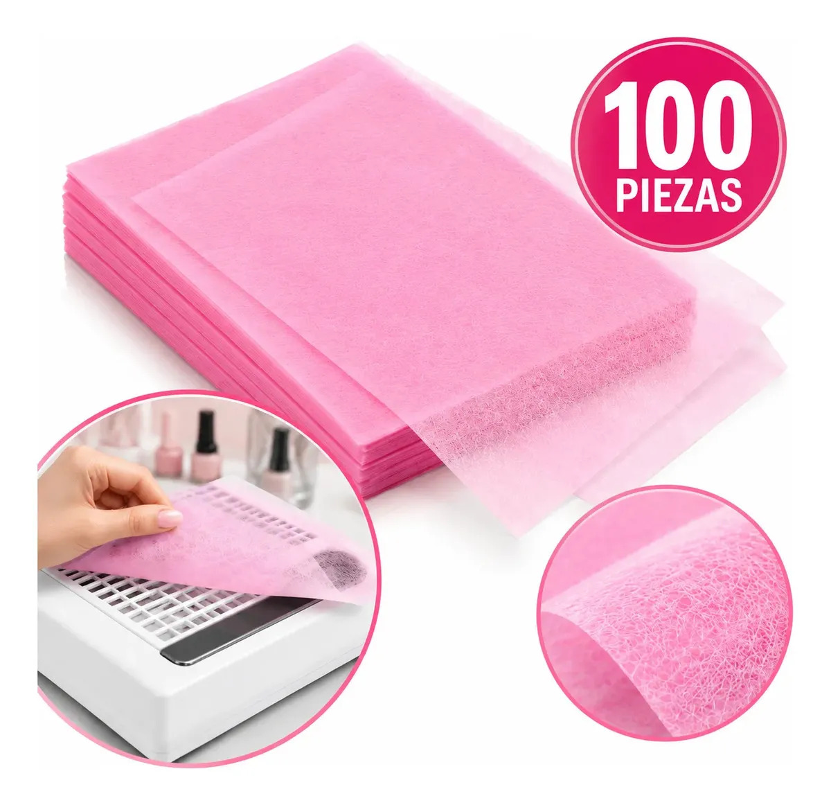 Filtro desechable 100 piezas para extractor profesional de polvo de uñas, Limpio Translate, limpiado limpio, no polvo en suspensión