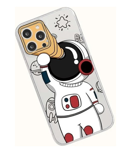  Forro Funda  Case Para iPhone 13 Pro Astronauta Blanco