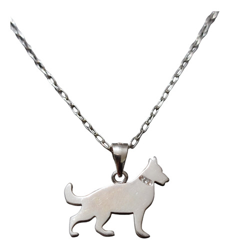 Cadena Collar Perro Pastor Aleman Mujer Niños Plata 925 + C