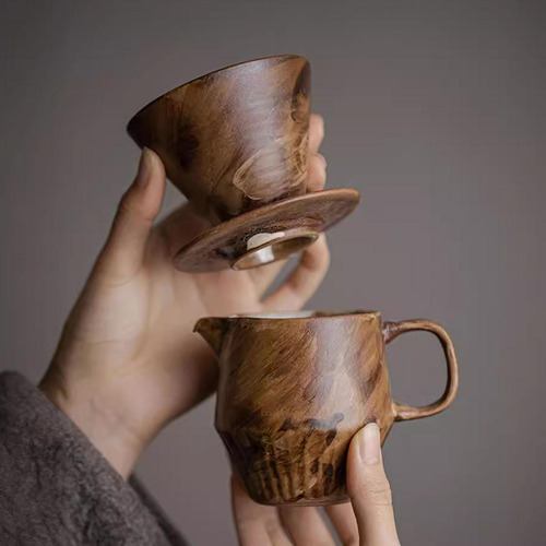 Juego De Cafetera De Vertido Manual, Juego De Gotero De
