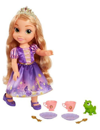 Boneca Disney Rapunzel E Amigo Pascal Hora Cha