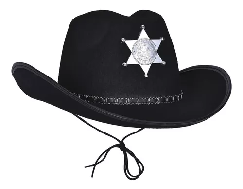 Gorro Cowboy Vaquero Negro Sheriff