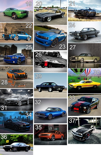 Poster-autos-muscle Car-deportivos-carrera-vinilos 130x70mts