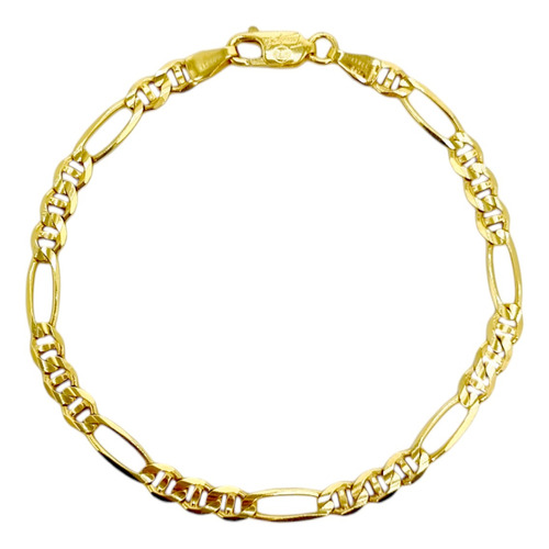 Pulsera Pulso Esclava Oro 10k 3x1 Tipo Gucci 4mm 18cm Italy